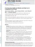 Cover page: Food insecurity, healthcare utilization, and high cost: a longitudinal cohort study.