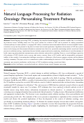 Cover page: Natural Language Processing for Radiation Oncology: Personalizing Treatment Pathways.