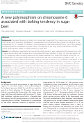 Cover page: A new polymorphism on chromosome 6 associated with bolting tendency in sugar beet