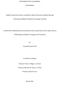 Cover page: Implicit Instruction of Direct and Indirect Object Pronouns in Spanish through Technology-Mediated Task-Based Language Teaching