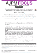 Cover page: Behaviors Associated With Household Transmission of SARS-CoV-2 in California and Colorado, January 2021-April 2021.