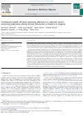 Cover page: Community health advisors assessing adherence to national cancer screening guidelines among African Americans in South Los Angeles