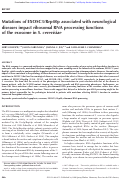 Cover page: Mutations of EXOSC3/Rrp40p associated with neurological diseases impact ribosomal RNA processing functions of the exosome in <i>S. cerevisiae</i>.