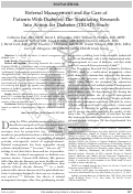 Cover page: Referral management and the care of patients with diabetes: the Translating Research Into Action for Diabetes (TRIAD) study.