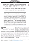 Cover page: Update on the Methods of the U.S. Preventive Services Task Force: Methods for Understanding Certainty and Net Benefit When Making Recommendations