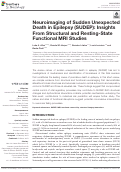 Cover page: Neuroimaging of Sudden Unexpected Death in Epilepsy (SUDEP): Insights From Structural and Resting-State Functional MRI Studies