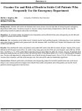 Cover page: Cocaine Use and Risk of Death in Sickle Cell Patients Who Frequently Use the Emergency Department