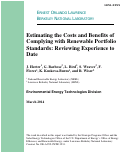 Cover page: The Costs and Benefits of Compliance with Renewable Portfolio Standards: Reviewing Experience to Date