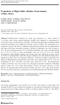 Cover page: Evaluation of High Solids Alkaline Pretreatment of Rice Straw