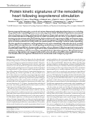 Cover page: Protein kinetic signatures of the remodeling heart following isoproterenol stimulation