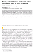 Cover page: Testing Landmark Salience Prediction in Indoor Environments Based on Visual Information