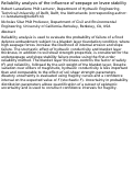 Cover page: Reliability Analysis of the Influence of Seepage on Levee Stability