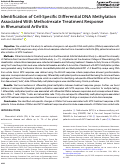 Cover page: Identification of Cell‐Specific Differential DNA Methylation Associated With Methotrexate Treatment Response in Rheumatoid Arthritis