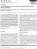 Cover page: Determining the age of cats by pulp cavity/tooth width ratio using dental radiography