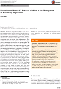 Cover page: Recombinant Human C1 Esterase Inhibitor in the Management of Hereditary Angioedema