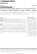 Cover page: Deep learning-based detection and segmentation of diffusion abnormalities in acute ischemic stroke.