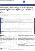 Cover page: Induction of immune tolerance and reduction of aggravated lung eosinophilia by co-exposure to Asian sand dust and ovalbumin for 14 weeks in mice