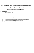 Cover page: Perovskite Solar Cells for Photoelectrochemical Water Splitting and CO2 Reduction