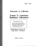 Cover page: SPONTANEOUS FISSION OF SOME HEAVY ISOTOPES