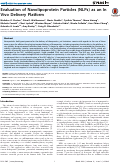 Cover page: Evaluation of Nanolipoprotein Particles (NLPs) as an In Vivo Delivery Platform