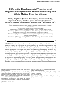 Cover page: Differential developmental trajectories of magnetic susceptibility in human brain gray and white matter over the lifespan