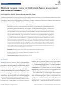 Cover page: Minimally invasive robotic cervicothoracic fusion: a case report and review of literature