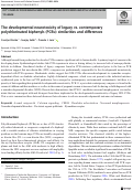 Cover page: The developmental neurotoxicity of legacy vs. contemporary polychlorinated biphenyls (PCBs): similarities and differences