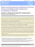 Cover page: Motor network gamma oscillations in chronic home recordings predict dyskinesia in Parkinsons disease.