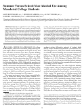 Cover page: Summer Versus School-Year Alcohol Use Among Mandated College Students.