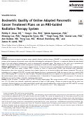 Cover page: Dosimetric Quality of Online Adapted Pancreatic Cancer Treatment Plans on an MRI-Guided Radiation Therapy System