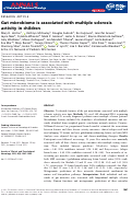 Cover page: Gut microbiome is associated with multiple sclerosis activity in children