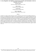 Cover page: A cross-linguistic investigation of possession-transfer and instrument events in language production