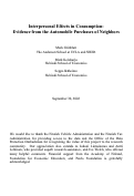 Cover page: Interpersonal Effects in Consumption: Evidence from the Automobile Purchases of Neighbors