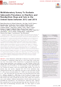 Cover page: Multilaboratory Survey To Evaluate Salmonella Prevalence in Diarrheic and Nondiarrheic Dogs and Cats in the United States between 2012 and 2014.