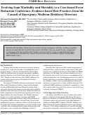 Cover page: Evolving from Morbidity and Mortality Conference to a Case-based Error Reduction Conference: An Evidence-based Guide to Best Practices from the Council of Emergency Medicine Residency Directors