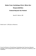 Cover page: Notes From Cardiology Clinic: When Our Responsibilities Extend Beyond the Patient