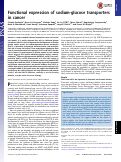 Cover page: Functional expression of sodium-glucose transporters in cancer