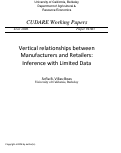 Cover page of Vertical relationships between manufacturers and retailers: inference with limited data