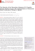 Cover page: The Diversity of the Plasmodium falciparum K13 Propeller Domain Did Not Increase after Implementation of Artemisinin-Based Combination Therapy in Uganda