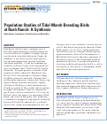 Cover page: Population Studies of Tidal Marsh Breeding Birds at Rush Ranch: A Synthesis