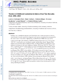 Cover page: Trends in childhood leukemia incidence over two decades from 1992 to 2013