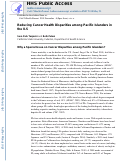 Cover page: Reducing Cancer Health Disparities among Pacific Islanders in the U.S.