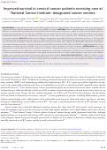 Cover page: Improved survival in cervical cancer patients receiving care at National Cancer Institute–designated cancer centers