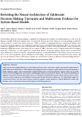 Cover page: Revisiting the Neural Architecture of Adolescent Decision-Making: Univariate and Multivariate Evidence for System-Based Models.