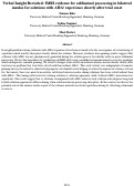 Cover page: Verbal Insight Revisited: fMRI evidence for subliminal processing in bilateralinsulae for solutions with AHA! experience shortly after trial onset