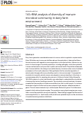 Cover page: 16S rRNA analysis of diversity of manure microbial community in dairy farm environment