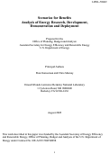 Cover page: Scenarios for Benefits Analysis of Energy Research, Development, Demonstration and 
Deployment