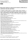 Cover page: Basin-wide variations in Amazon forest structure and function are mediated by both soils and climate