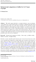 Cover page: Interpersonal comparisons of utility for 2 of 3 types of people