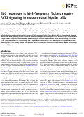 Cover page of ERG responses to high-frequency flickers require FAT3 signaling in mouse retinal bipolar cells.